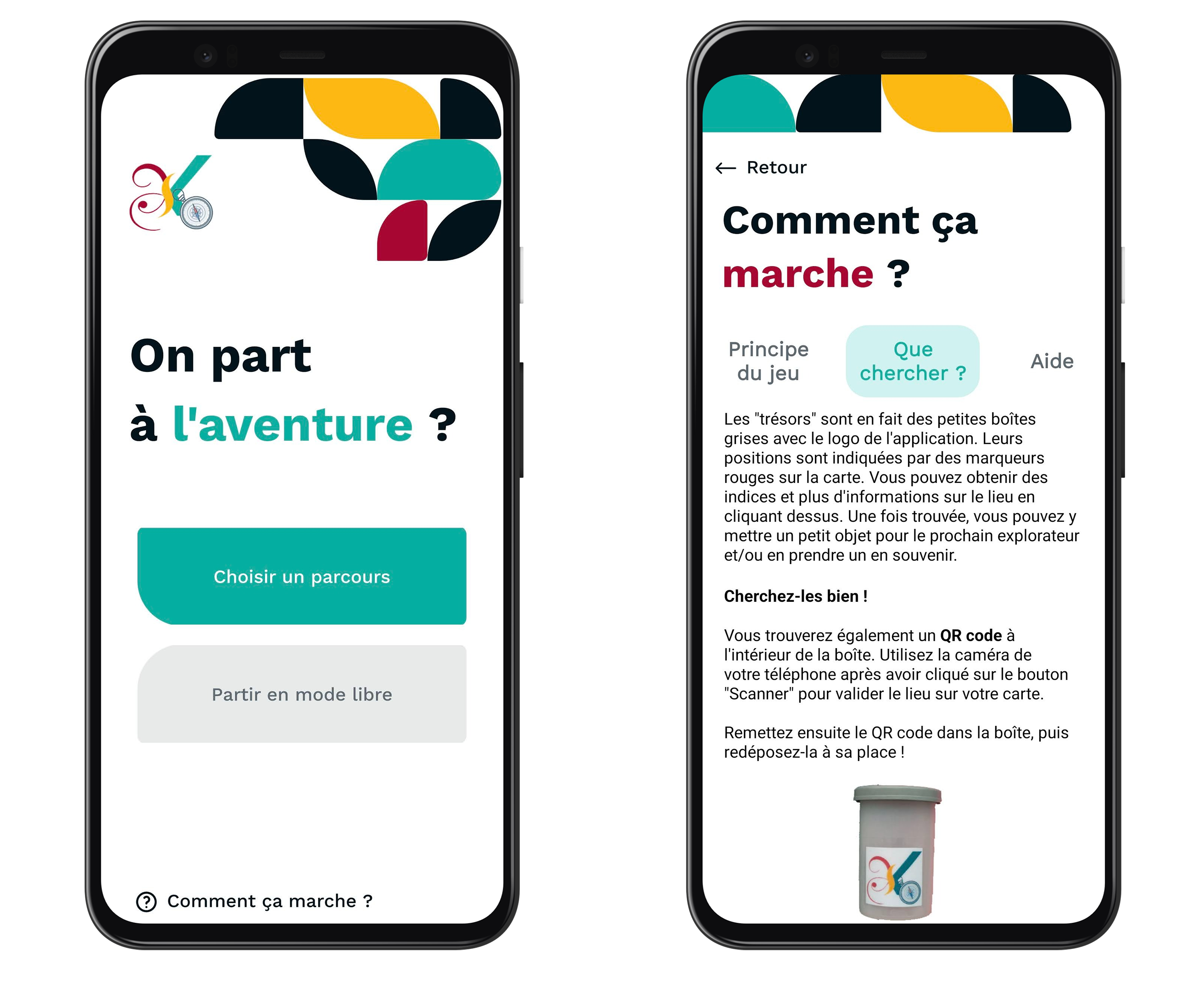 Mockup de l'application Relecq K'aching